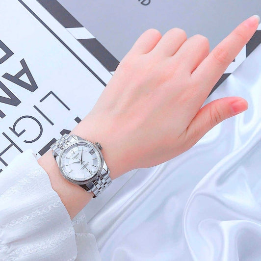 Tissot Ballade Powermatic 80 Automatic Mother of Pearl Dial Silver Steel Strap Watch For Women - T108.208.11.117.00 Buy Now By Tissot