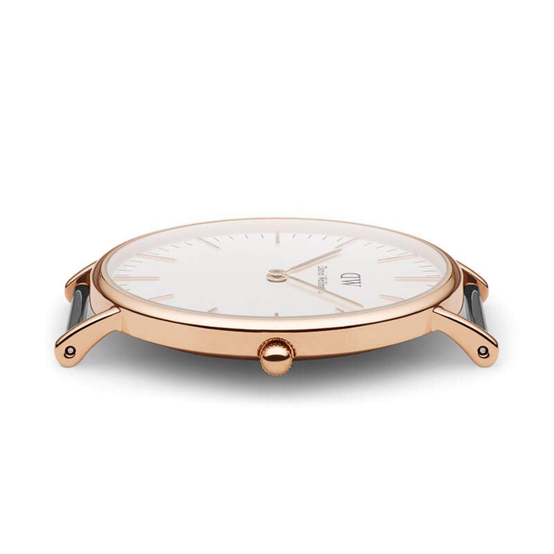 Daniel Wellington Classic Swansea White Dial Two Tone Nylon Strap Watch For Women - 0504DW Buy Now By Daniel Wellington