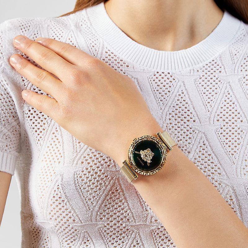 Versace Palazzo Empire Greca Green Dial Gold Mesh Bracelet Watch for Women - VEDV00819 Buy Now By Versace