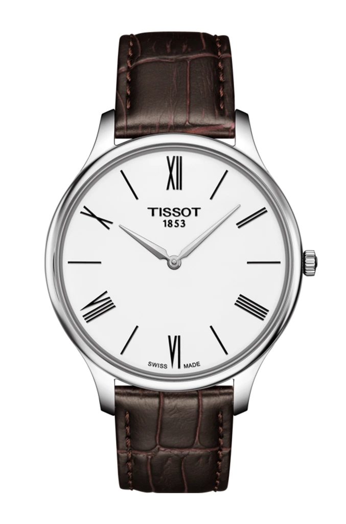 Tissot Tradition 5.5 Lady Silver Dial Brown Leather Strap Watch for Women - T063.009.16.018.00 Buy Now By Tissot