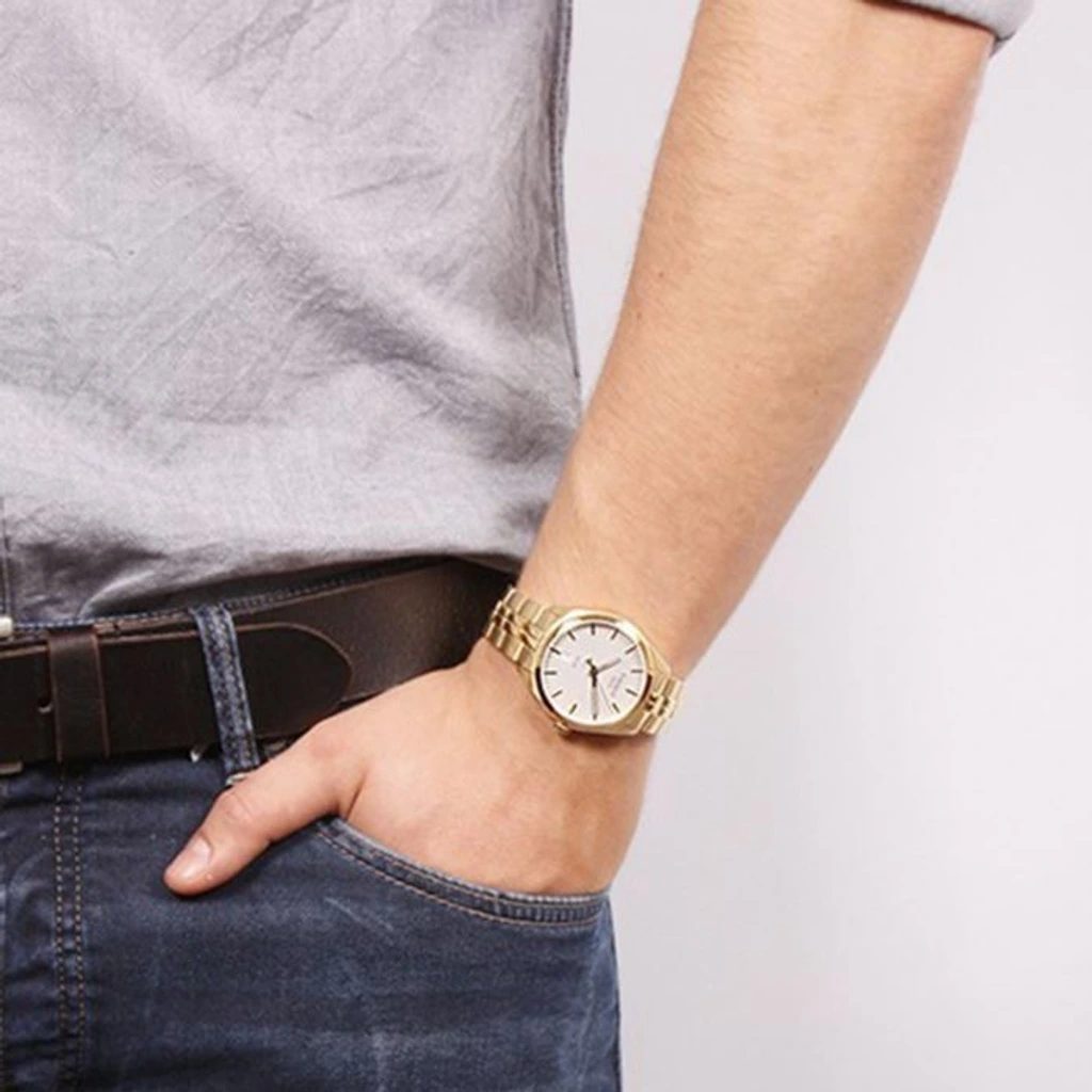 Tissot T Classic PR 100 Lady White Dial Gold Steel Strap Watch for Women - T101.210.33.031.00 Buy Now By Tissot