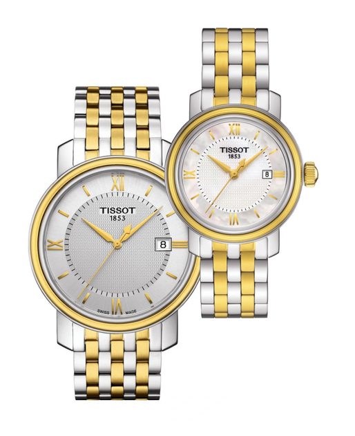 Tissot T Classic Bridgeport Silver Dial Two Tone Mesh Bracelet Watch For Men - T097.410.22.038.00 Buy Now By Tissot