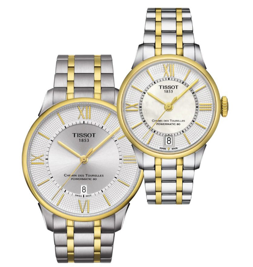 Tissot Chemin Des Tourelles Powermatic 80 Silver Dial Two Tone Steel Strap Watch For Men - T099.407.22.038.00 Buy Now By Tissot