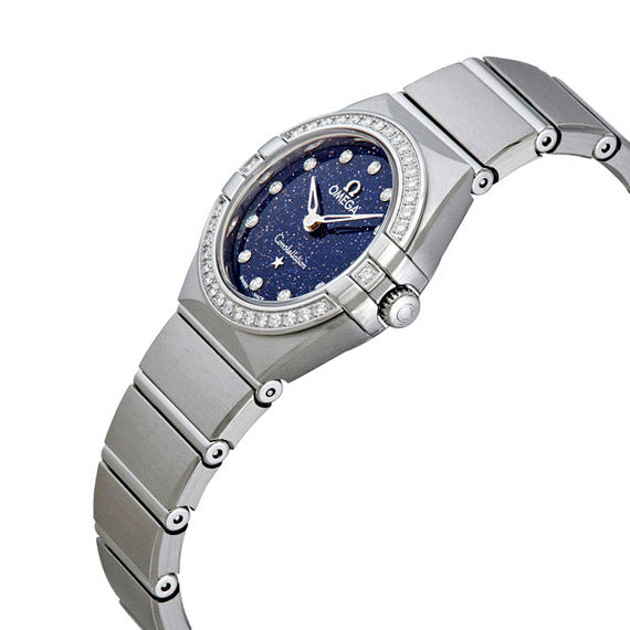 Omega Constellation Manhattan Quartz Diamonds Blue Dial Silver Steel Strap Watch for Women - 131.15.25.60.53.001 Buy Now By Omega
