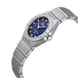 Omega Constellation Manhattan Quartz Diamonds Blue Dial Silver Steel Strap Watch for Women - 131.15.25.60.53.001 Buy Now By Omega