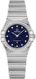 Omega Constellation Manhattan Quartz Diamonds Blue Dial Silver Steel Strap Watch for Women - 131.15.25.60.53.001 Buy Now By Omega
