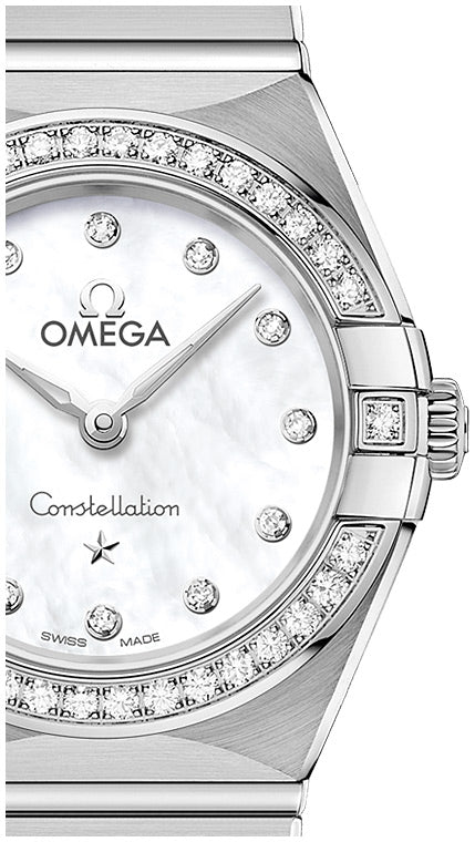 Omega Constellation Manhattan Quartz Diamonds Mother of Pearl Dial Silver Steel Strap Watch for Women - 131.15.25.60.55.001 Buy Now By Omega
