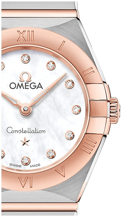Omega Constellation Manhattan Quartz Diamonds Mother of Pearl Dial Two Tone Steel Strap Watch for Women - 131.20.25.60.55.001 Buy Now By Omega