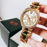 Michael Kors Janelle Chronograph Gold Dial Two Tone Steel Strap Watch For Women - MK7133 Buy Now By Michael Kors