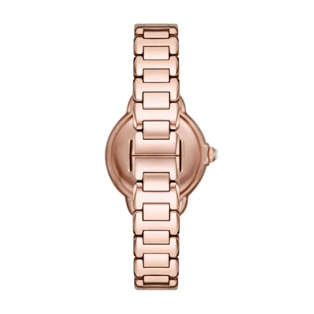 Emporio Armani Mia Three Hand Crystals Silver Dial Rose Gold Steel Strap Watch For Women - AR11633 Buy Now By Emporio Armani