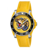 Gucci Dive Tiger Yellow Dial Yellow Rubber Strap Watch For Men - YA136317 Buy Now By Gucci