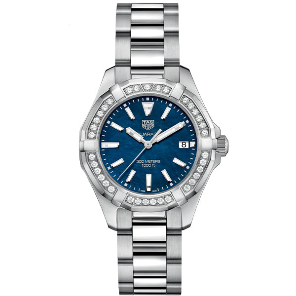 Tag Heuer Aquaracer Quartz Diamonds Blue Dial Silver Steel Strap Watch for Women - WAY131N.BA0748 Buy Now By Tag Heuer