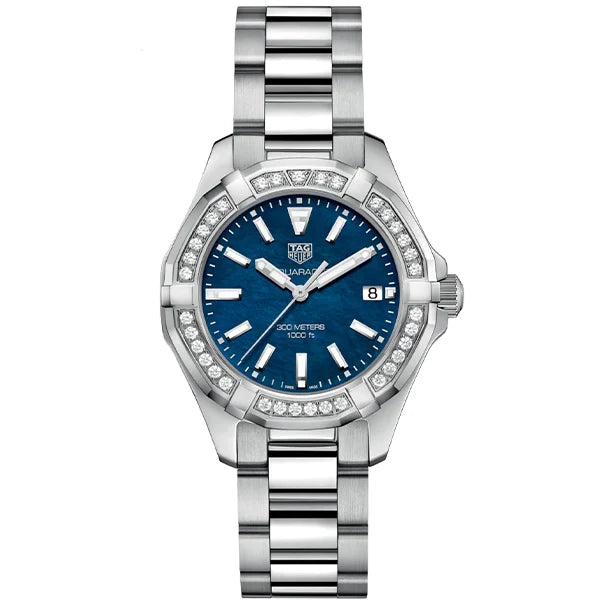 Tag Heuer Aquaracer Quartz Diamonds Blue Dial Silver Steel Strap Watch for Women - WAY131N.BA0748 Buy Now By Tag Heuer