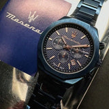 Maserati Stile Chronograph Blue Dial Blue Steel Strap Watch For Men - R8873642008 Buy Now By Maserati