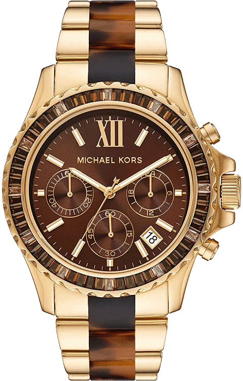 Michael Kors Everest Chronograph Brown Dial Two Tone Steel Strap Watch For Women - MK6973 Buy Now By Michael Kors