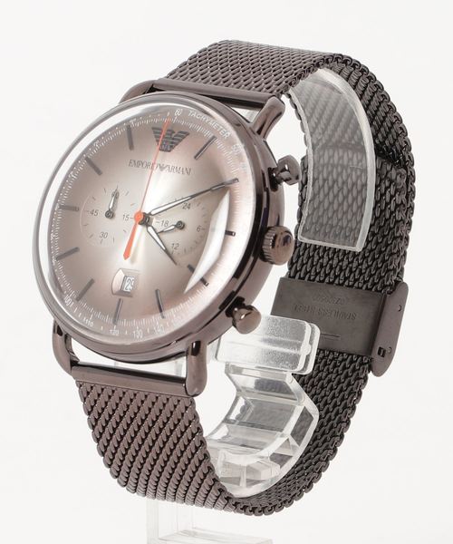 Emporio Armani Aviator Chronograph Grey Dial Brown Mesh Bracelet Watch For Men - AR11169 Buy Now By Emporio Armani