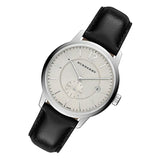 Burberry The Classic Horseferry Beige Dial Black Leather Strap Watch for Men - BU10000 Buy Now By Burberry
