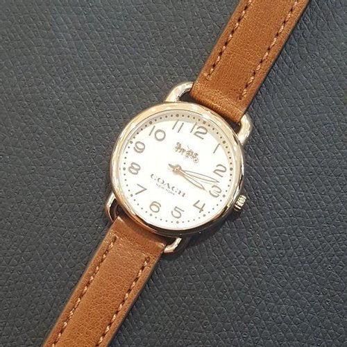 Coach Delancey Cream Dial Brown Leather Strap Watch For Women - 14502751 Buy Now By Coach