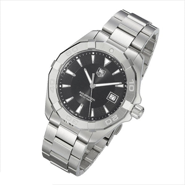 Tag Heuer Aquaracer Quartz Black Dial Silver Steel Strap Watch for Men - WAY1110.BA0928 Buy Now By Tag Heuer