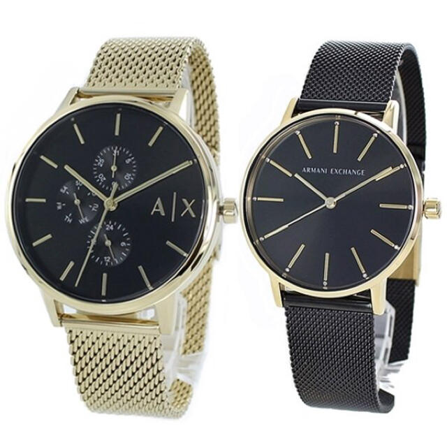 Armani Exchange Cayde Chronograph Black Dial Gold Mesh Strap Watch For Men - AX2715 Buy Now By Armani Exchange
