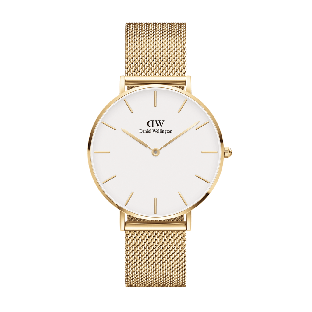 Daniel Wellington Classic Petite Evergold White Dial Gold Mesh Bracelet Watch For Women - DW00100350 Buy Now By Daniel Wellington