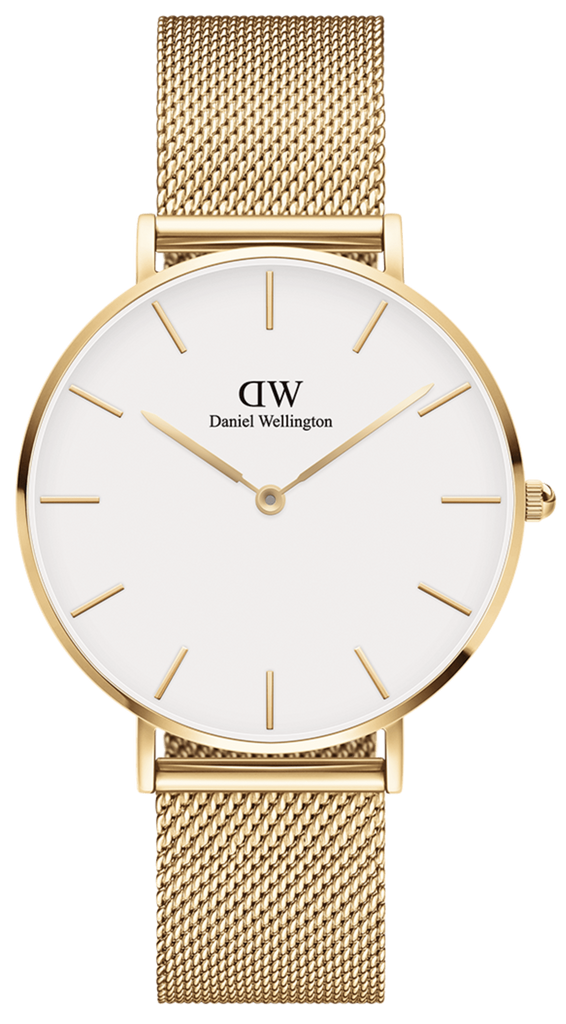 Daniel Wellington Classic Petite White Dial Gold Mesh Bracelet Watch For Women - DW00100348 Buy Now By Daniel Wellington