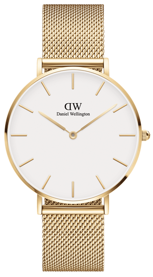 Daniel Wellington Classic Petite White Dial Gold Mesh Bracelet Watch For Women - DW00100348 Buy Now By Daniel Wellington