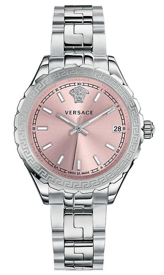 Versace Hellenyium Pink Dial Silver Steel Strap Watch for Women - V12010015 Buy Now By Versace
