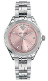 Versace Hellenyium Pink Dial Silver Steel Strap Watch for Women - V12010015 Buy Now By Versace
