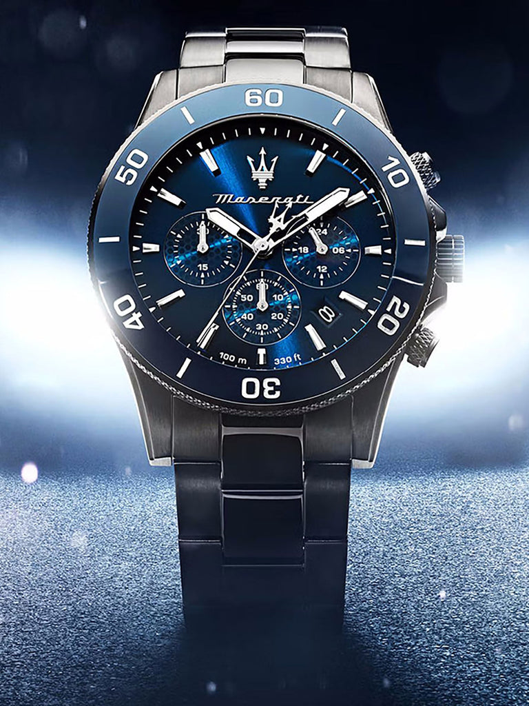 Maserati Competizione Chronograph Blue Dial Silver Steel Strap Watch For Men - R8873600002 Buy Now By Maserati