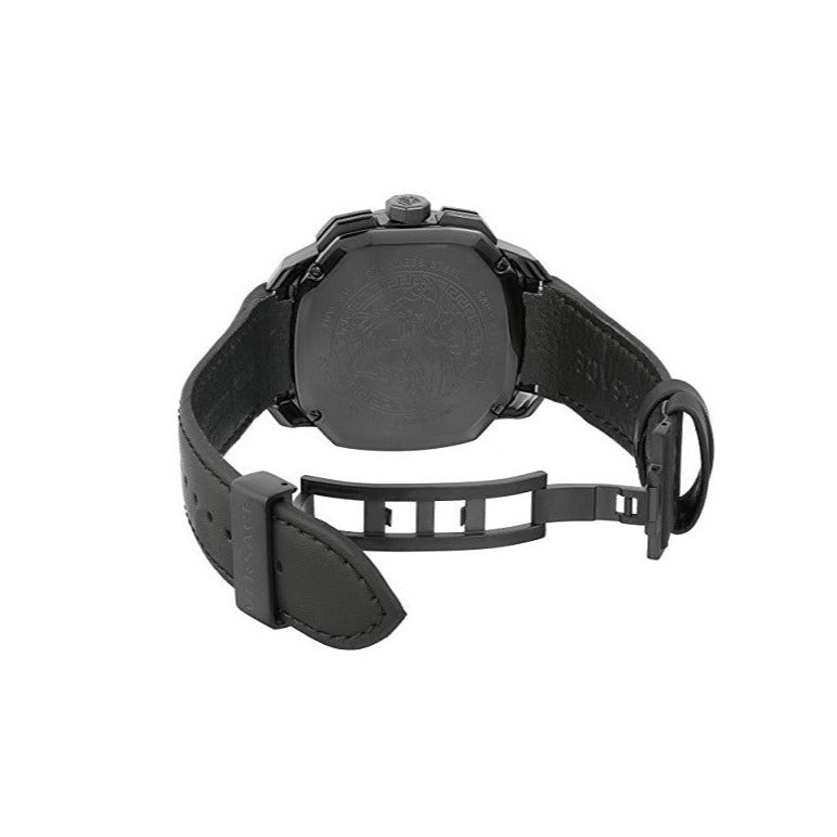 Versace Dylos Chronograph Black Dial Black Rubber Strap Watch for Men - VQC020015 Buy Now By Versace
