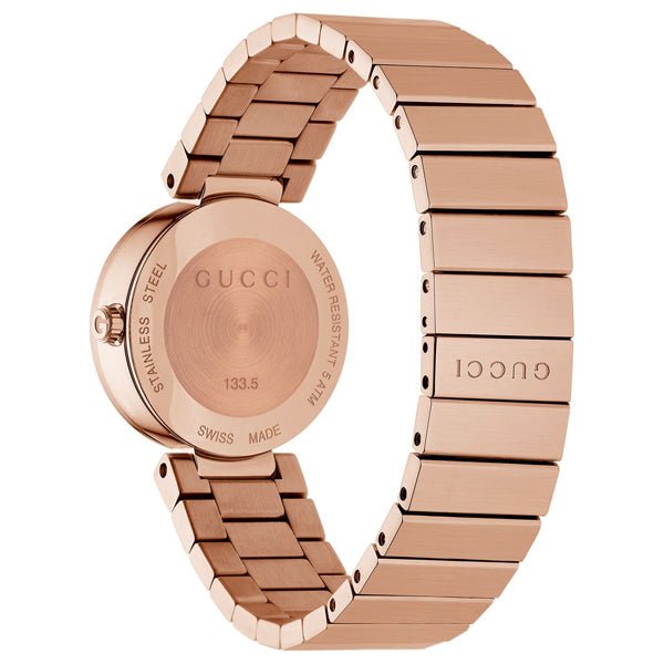 Gucci G Interlocking Mother of Pearl Dial Rose Gold Steel Strap Watch For Women - YA133515 Buy Now By Gucci