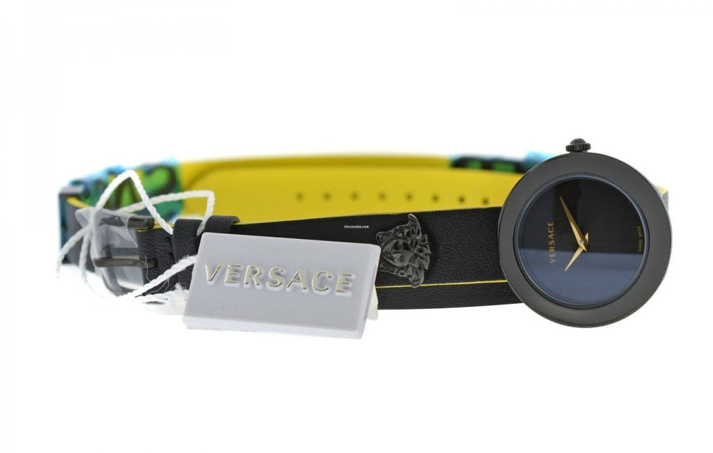 Versace V-Flare Quartz Black Dial Black Leather Strap Watch for Women - VEBN00518 Buy Now By Versace