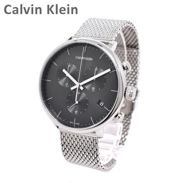 Calvin Klein High Noon Chronograph Black Dial Silver Mesh Bracelet Watch for Men - K8M27121 Buy Now By Calvin Klein
