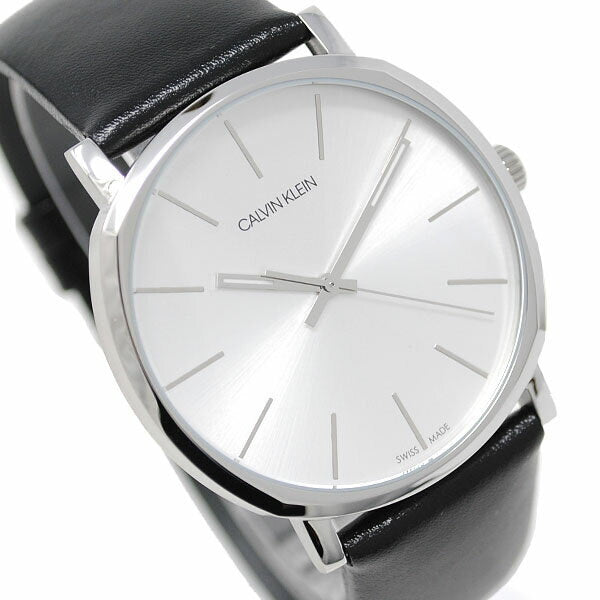 Calvin Klein Posh Silver Dial Black Leather Strap Watch for Men - K8Q311C6 Buy Now By Calvin Klein