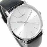 Calvin Klein Posh Silver Dial Black Leather Strap Watch for Men - K8Q311C6 Buy Now By Calvin Klein