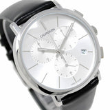 Calvin Klein Posh Silver Dial Black Leather Strap Watch for Men - K8Q371C6 Buy Now By Calvin Klein