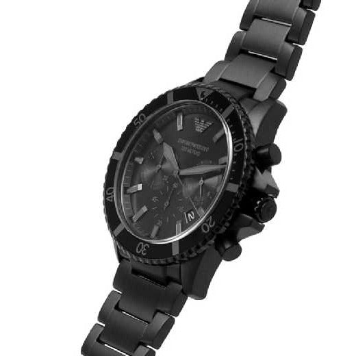 Emporio Armani Diver Chronograph Black Dial Black Steel Strap Watch For Men - AR11363 Buy Now By Emporio Armani