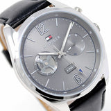 Tommy Hilfiger Deacan Grey Dial Black Leather Strap Watch for Men - 1791548 Buy Now By Tommy Hilfiger
