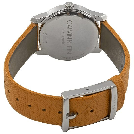 Calvin Klein City Silver Dial Orange Leather Strap Watch for Women - K2G231G6 Buy Now By Calvin Klein