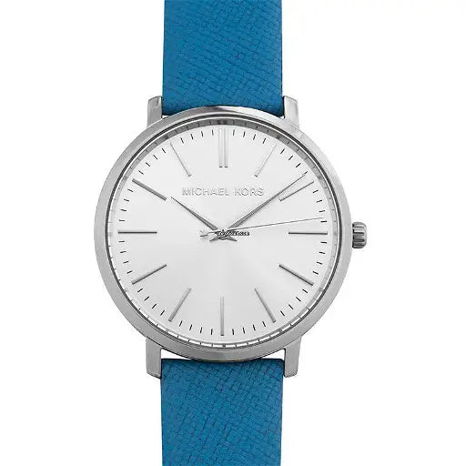 Michael Kors Jaryn Quartz Silver Dial Blue Leather Strap Watch For Women - MK2495 Buy Now By Michael Kors