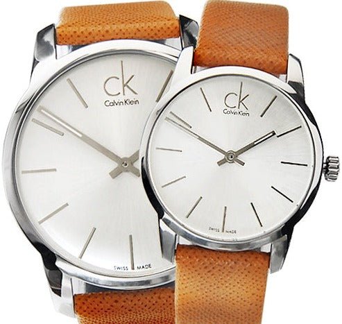 Calvin Klein City Quartz White Dial Light Brown Leather Strap Watch For Men - K2G21138 Buy Now By Calvin Klein