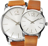 Calvin Klein City Quartz White Dial Light Brown Leather Strap Watch For Men - K2G21138 Buy Now By Calvin Klein