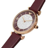 Emporio Armani Gianni T Bar Crystals Maroon Dial Maroon Leather Strap Watch for Women - AR11487 Buy Now By Emporio Armani
