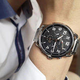 Tommy Hilfiger Briggs Chronograph Black Dial Silver Steel Strap Watch for Men - 1791422 Buy Now By Tommy Hilfiger