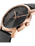 Calvin Klein City Quartz Grey Dial Black Leather Strap Watch for Men - K2G2G6C3 Buy Now By Calvin Klein