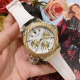 Guess Zena Analog White Dial White Rubber Strap Watch For Women - W1094L1 Buy Now By Guess