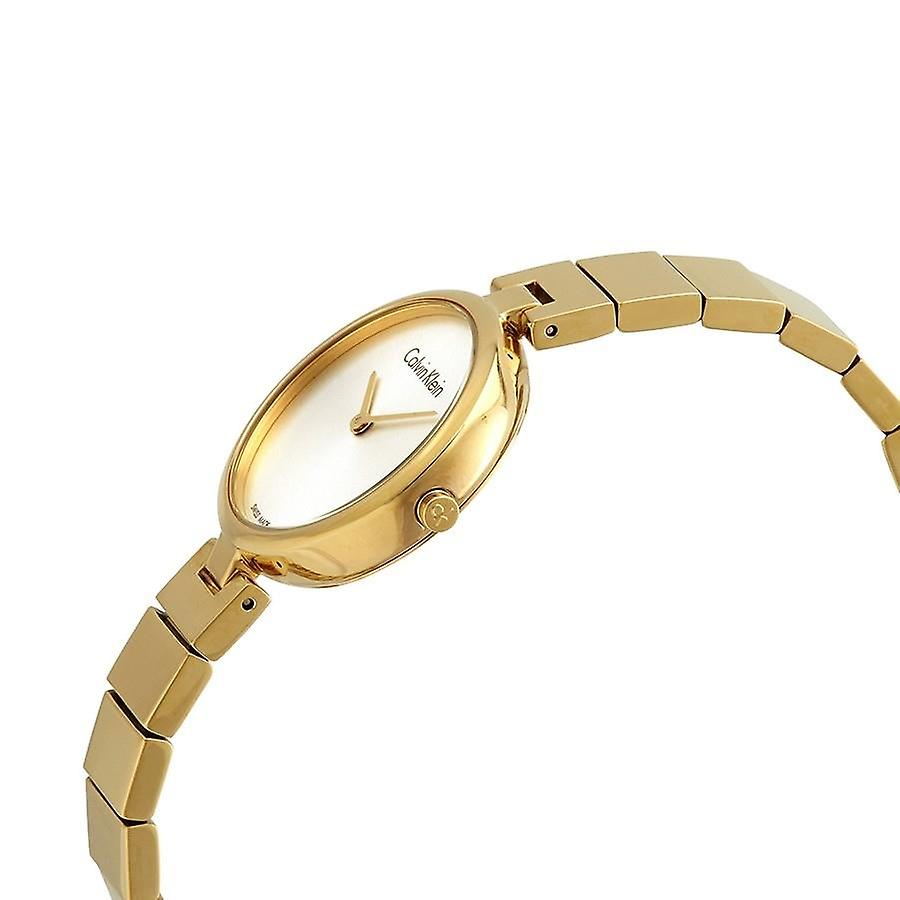 Calvin Klein Authentic Silver Dial Gold Steel Strap Watch for Women - K8G23546 Buy Now By Calvin Klein