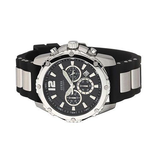 Guess Intrepid Chronograph Black Dial Two Tone Steel Strap Watch for Men - W0167G1 Buy Now By Guess