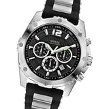 Guess Intrepid Chronograph Black Dial Two Tone Steel Strap Watch for Men - W0167G1 Buy Now By Guess